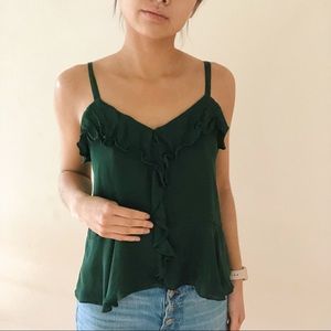 Green silk blouse